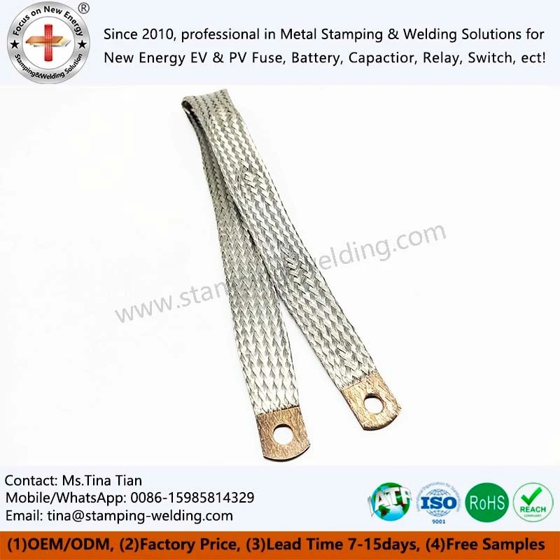 Tinned Copper Braid Wire Grounding Jumper