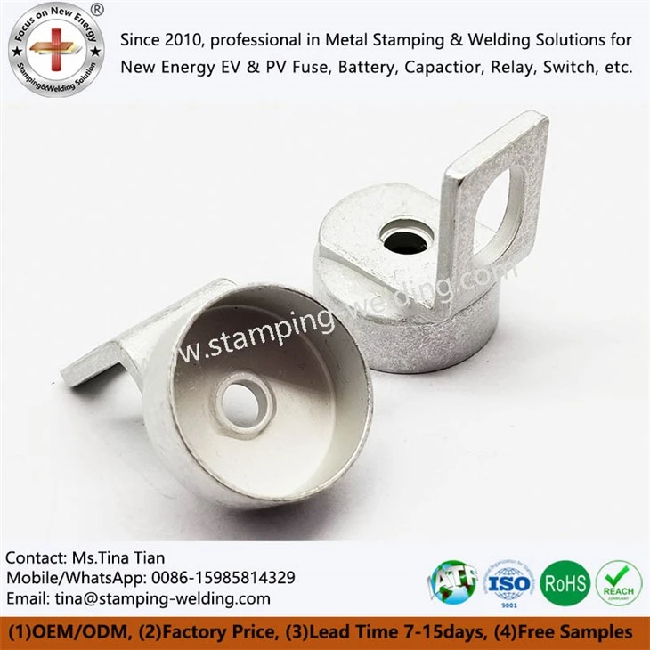 Copper Cap Contact for High Voltage Low Current EV Fuse