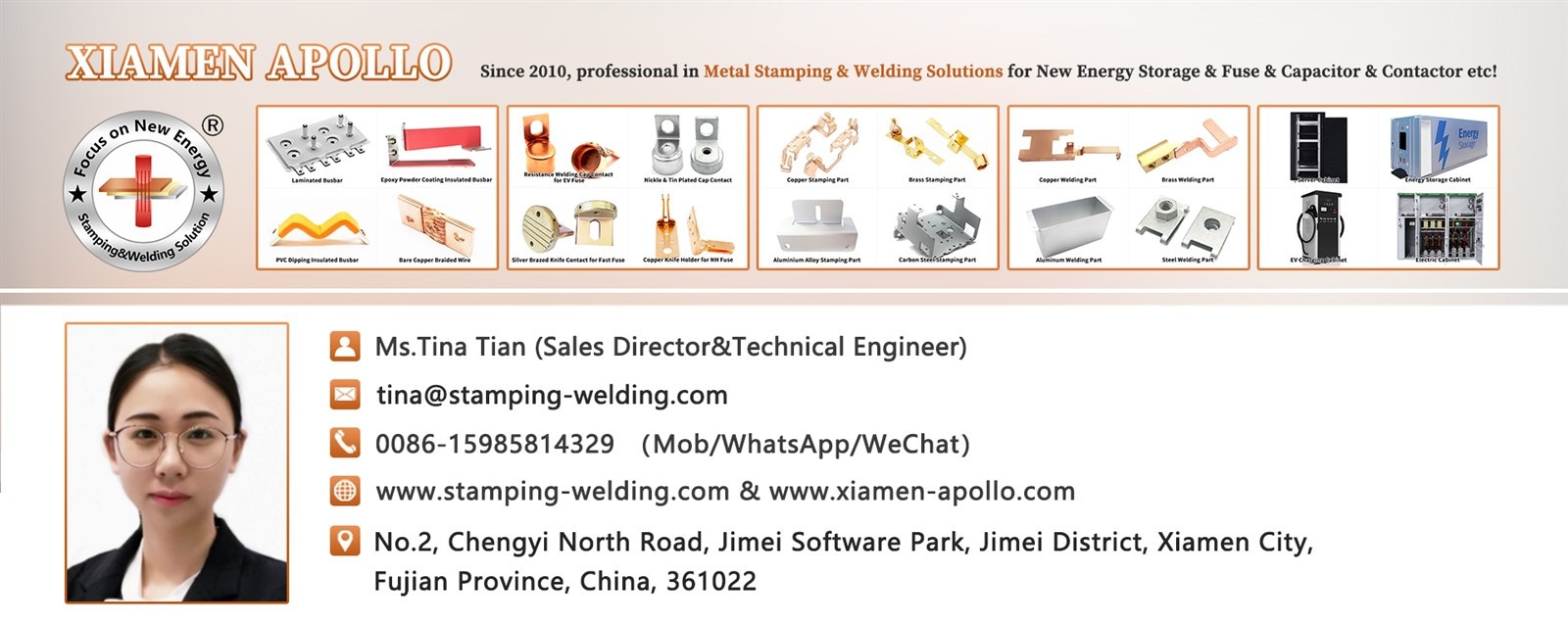 Ms Tina from Xiamen Apollo Ms Tina from Xiamen Apollo